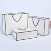 Bolsas de Tote Personalizadas con Impresión de Logo para Tienda de Ropa, Bolsas de Regalo para Tienda de Joyería y Belleza, Bolsas de Papel Kraft para Llevar Compras en Stock