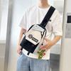 Mochila Transversal Esportiva para Homens e Mulheres, Bolsa de Peito Moderna e Cool de Grande Capacidade, Estilo Japonês Cor Contrastante Estilo Coreano Casual Estudante Bolsa de Ombro