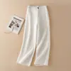 Pantalones de Lino de Pierna Ancha para Mujer, Nuevo Estilo para Figuras Petite, Verano Delgados de Corte Amplio, Pantalones Rectos Casuales Adelgazantes