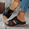 Sandalias de Mujer de Verano Casual Retro con Cuña de Tacón Grueso y Suela Gruesa, Cuero Cosido de Una Correa, Talla Grande, Comercio Exterior de Amazon