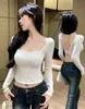 Top sexy de encaje calado, un atuendo elegante de otoño para mujer
