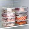 Caja de Conservación de Alimentos, Fiambrera de Almacenamiento para Refrigerador, Fiambrera con Tapa, Compartimento para Congelador para Carne Congelada, Caja de Almacenamiento de Frutas para Refrigerador