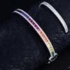 Celebridade da Internet TikTok Transmissão ao Vivo Pulseira Tesouro Colorido Luxo Leve Diamante de Carbono Alto Zircônia Inlaid Micro Dupla Face Fivela de Turmalina Colorida Pulseira
