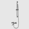 Juego de grifo para bañera de acero inoxidable, grifo mezclador de ducha de agua fría y caliente, cabezal de ducha presurizado de una sola palanca