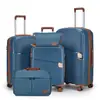 Nova Mala de Viagem Expansível em PP com Zíper YKK e Trava TSA, Rodas Universais, Conjunto de Três Peças com Necessaire