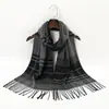 Novedad de Invierno Unisex Bufanda Chal de Cuadros Imitación Cachemir Bufanda de Cabeza de Moda Cálida para Mujeres Malayas Bufanda Larga