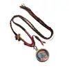 Colgante Thangka de Doble Cara de Xizang de los Cinco Señores del Cielo Negro, Cuerda Colgante Tejida a Mano, Adorno Portátil, Accesorio Cultural Estilo Xizang