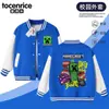 Jaqueta de Roupa Minecraft para Meninos Creeper Baseball Manga Longa Fina Estilo Primavera e Outono Infantil