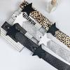 Bufanda Larga Estilo Coreano Estampado de Leopardo Estética para Chicas Atrevidas Lunares Blancos y Negros Estrella Corbata Bufanda de Seda Goma para el Pelo Accesorios de Bufanda