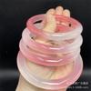 Fornecimento ao Vivo de Fábrica Pulseira Rosa Claro Rocha de Quartzo Jade Pó Branco Tira Plana Cor de Jade Pulseira Moda de Nicho Pastoral