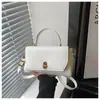 Versión coreana 2026 verano nuevo hebilla de candado retro bolso de hombro individual de moda estilo coreano con textura bolso cruzado pequeño cuadrado para mujer