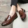 Zapatos de Cuero sin Cordones para Hombre, Estilo Peluquero, Zapatos Juveniles de Moda, Zapatos Casuales Transpirables Estilo Coreano con Aumento Oculto de Altura, Mocasines sin Cordones Estilo Británico