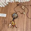 Collar Trenzado de Cuerda con Perlas de Piedra Natural para Mujer, Cadena para Clavícula de Piedra Ojo de Tigre Estilo Chino Nuevo Vintage, Accesorio Largo Colgante para el Cuello con Manchas