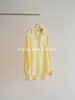 Camisa de Lino Natural de Alta Gama Kathy Cuello en V Camisa Casual Top para Mujer Nuevo Estilo Primavera y Verano Azul