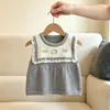 Nuevo chaleco suéter para niños de otoño e invierno, con diseño de gato y lazo, chaleco de punto para bebés, lindo chaleco de princesa estilo coreano