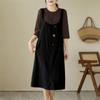 Vestido nuevo de primavera y verano 2023 con tiro real, talla grande, chaleco para mujer, estilo coreano, vestido informal holgado