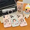 Suporte rotativo Cartoon Little Jade, adequado para capas de celular Apple 17 Pro Max, design fofo para meninas, também compatível com telefones Huawei e Xiaomi, grande janela de visualização