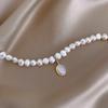 Collar de perlas cadena clavícula de madre nicho de lujo ligero 2024 nuevo temperamento simple de verano para mujer no se desvanece pliegue