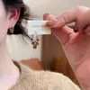 Pendientes Maillard Marrones Otoño e Invierno 2025 para Mujer Estilo Hong Kong Moda Retro Temperamento Pendientes de Piedra Ojo de Tigre Accesorios para Orejas