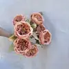 Flores Artificiales de Siete Cabezas Austin, Flores Falsas Realistas para Arreglo de Escenas, Decoraciones de Flores Artificiales Terminadas, Alta Calidad y Realistas
