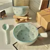 Juego de Vajilla para Uso Doméstico Primer Nevado Tazón de Cerámica Juego de Tazones de Alto Valor Juego de Vajilla para Una Persona Tazón de Arroz Plato Tazón de Postre