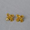 Pendientes de plata 925 elegantes y modernos con diseño de nicho de estilo japonés y coreano, de latón chapado en oro y estilo lazo para mujer.