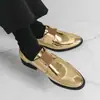 Zapatos monk de cuero para hombre, talla grande, dorados brillantes, para comercio electrónico transfronterizo, modelo nuevo para primavera y otoño de 2026, adecuados para actuaciones en escenario