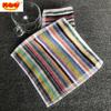 Toallas Pequeñas Cuadradas Rayadas de Algodón Negro de 25 Piezas para Exportación, Artículos de Regalo, Toallitas de Higiene, Paños de Limpieza para Máquinas, Toallas Cuadradas Oscuras Absorbentes de Agua para Vendedores Ambulantes