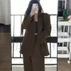 Calça de Terno Cor Framboesa Feminina para Trabalho Europeia e Americana Solta Tamanho Grande 2024 Multicor Opcional Calça de Terno Transfronteiriça