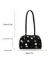 Bolso de axila de nicho estilo francés para mujer, nuevo bolso de lona de moda 2026 para el día a día, bolso de cubo con lunares para el hombro