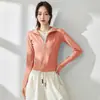 Cárdigan Deportivo de Secado Rápido, Cuello Alto, Manga Larga, Prenda para Correr y Fitness, Chaqueta Deportiva de Yoga, Chaqueta Ajustada de Secado Rápido para Mujer
