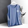Chaleco de Seda de Hielo para Hombre Verano Deportes Fitness Camiseta Base Hombro Ancho Entrenamiento Camiseta sin Mangas Delgada Secado Rápido Top de Hombre Trendy
