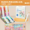 Caneta Marcadora Acrílica de Ponta Dupla para Crianças, Caneta Acrílica Opaca e Empilhável para Pintura DIY, Caneta Aquarela com Pincel Lavável