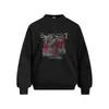 Sudadera con capucha de cuello redondo con estampado de letras 'American Graffiti', holgada, informal, para hombre, primavera y otoño, tendencia callejera americana, ropa deportiva