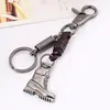 Pingente Decorativo de Sapato Simples em Liga de Prata Antiga Chaveiro de Carro Masculino Charme de Bolsa Tecida de Couro Retrô