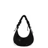 Bolsa de meia-lua plissada de grande capacidade para mulheres, nova moda 2026 bolsa de ombro de camurça com laço, bolsa transversal para o dia a dia