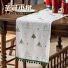 Bandera de Mesa para Comercio Exterior Transfronterizo Imitación Algodón y Lino Estampada Muñeco de Nieve Navideño Borla Hogar Poliéster Mantel Bandera de Mesa Cabecera Bandera de Cama