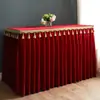 Toalha de Mesa de Casamento, Saia de Mesa para Buffet de Aniversário, Toalha de Mesa com Franjas de Veludo para Oferenda a Buda, Toalha de Mesa para Templo de Buda, Capa de Mesa