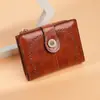 Carteira Feminina Retro de Nicho Porta-Moedas Curto com Zíper Carteira Fashion Dobrável com Fivela Porta-Cartões Fina Atacado