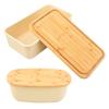 Caja para conservar pan crujiente con tabla de bambú, tostadas, baguette, caja de almacenamiento para pastelería, para exteriores, caja de almacenamiento de plástico, ventas directas de fábrica