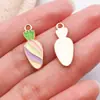 Huevo de Pascua Conejo Zanahoria Gota de Aceite Joyería Accesorios Colgante de Aleación DIY Llavero Cadena para Teléfono Encanto Pequeño