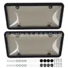 Conjunto de 2 Peças Amazon Cross-Border Modificado Padrão Americano Curvo Transparente Fumê Cobertura Protetora de Placa de Licença Estrutura de Placa de Licença Americana
