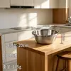 Conjunto de Tigela e Escorredor de Aço Inoxidável 304 Grau Alimentício Cesta de Drenagem Doméstica Tigela para Lavar Vegetais Tigela para Sovar Massa Tigela para Bater Ovos Borda Invertida Tigela Multiuso