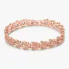 Pulseira Magnética Cravejada de Diamantes Ouro Rosa para Mulheres, Pulseira Ajustável, Pulseira de Bronze Ouro Rosa Temática de Amor para Casais Atacado
