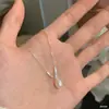 Collar de Plata Quebrada con Perla Única Estilo Coreano, Femenino, Estilo Lujo Ligero, Diseño de Nicho de Gama Alta, Cadena Geométrica para Clavícula