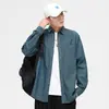 Camisa de Hombre Algodón Transpirable Manga Larga Camisa a Cuadros Casual Slim Top Chaqueta Camisera para Hombre