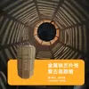 Linterna Solar Retro Mimbre Sintético Bambú Sintético Linterna Antigua Lámpara de Proyección de Atmósfera para Jardín Exterior Lámpara Colgante