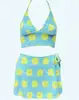 Nuevo Traje de Baño de Tres Piezas Bikini con Tirantes Estilo Floral Ins Tailandés de Nicho para Mujer con Efecto Adelgazante