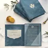 Caixa de Doces para Casamento com Toque de Luxo, Convite Acrílico com Estampagem Dourada, Caixa de Presente de Veludo, Embalagem de Presente Personalizada de Alto Padrão