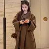 Estilo Dinero Antiguo: Abrigo de Lana Doble Cara para Mujer, Invierno, con Bolsillos, de Longitud Media, Elegante y de Corte Relajado